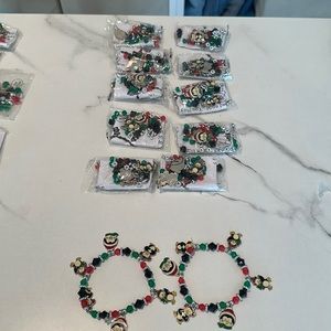 Christmas Jewelry bracelet making kits and 2 bracelets.